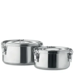 Gift Campaign Set di 2 portavivande promozionali rotondi da 450 e 900ml Inox></noscript> Porta Pranzo