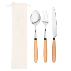 Gift Campaign Set di 3 posate personalizzate in legno di acacia e acciaio inox> Altri Utensili Da Cucina