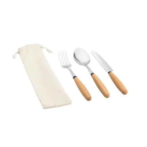 Gift Campaign Set di 3 posate personalizzate in legno di acacia e acciaio inox> Altri Utensili Da Cucina
