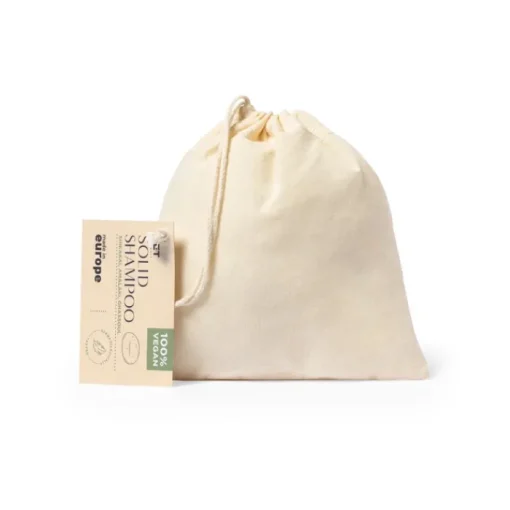 Gift Campaign Set di 3 shampoo vegani da 30 gr l'uno in sacchetto di cotone con logo> Gadget Per Parrucchieri