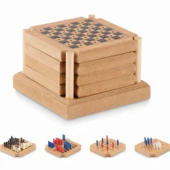 Gift Campaign Set di 4 sottobicchieri in sughero e MDF con gioco da tavola Cork Game> Giochi E Passatempo