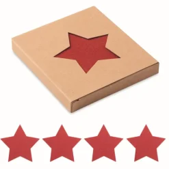 Gift Campaign Set di 4 sottobicchieri personalizzati in feltro a forma di stella> Gadget Natalizi