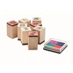 Gift Campaign Set di 8 timbri in legno con disegni natalizi Christmas> Gadget Natalizi