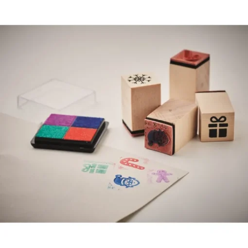 Gift Campaign Set di 8 timbri in legno con disegni natalizi Christmas> Gadget Natalizi