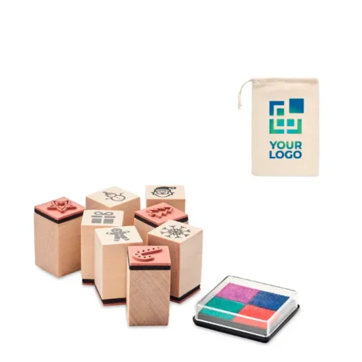 Gift Campaign Set di 8 timbri in legno con disegni natalizi Christmas> Gadget Natalizi