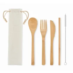 Gift Campaign Set di posate personalizzate con logo in legno Bambù Plus> Altri Utensili Da Cucina