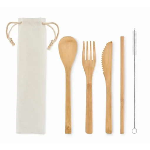 Gift Campaign Set di posate personalizzate con logo in legno Bambù Plus> Altri Utensili Da Cucina