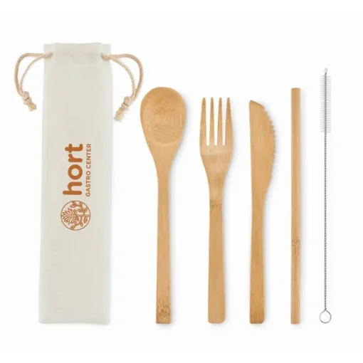 Gift Campaign Set di posate personalizzate con logo in legno Bambù Plus> Altri Utensili Da Cucina