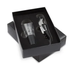 Gift Campaign Set di vino in acciaio composto da un cavatappi e un dosatore> Gadget Per Vino