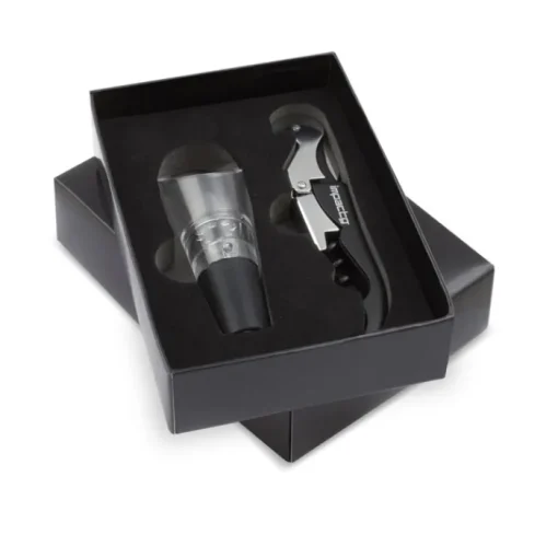 Gift Campaign Set di vino in acciaio composto da un cavatappi e un dosatore> Gadget Per Vino