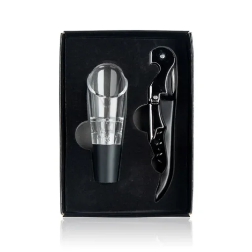 Gift Campaign Set di vino in acciaio composto da un cavatappi e un dosatore> Gadget Per Vino
