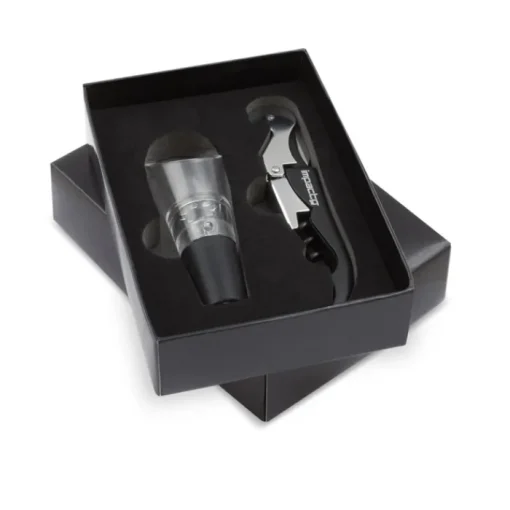 Gift Campaign Set di vino in acciaio composto da un cavatappi e un dosatore> Gadget Per Vino