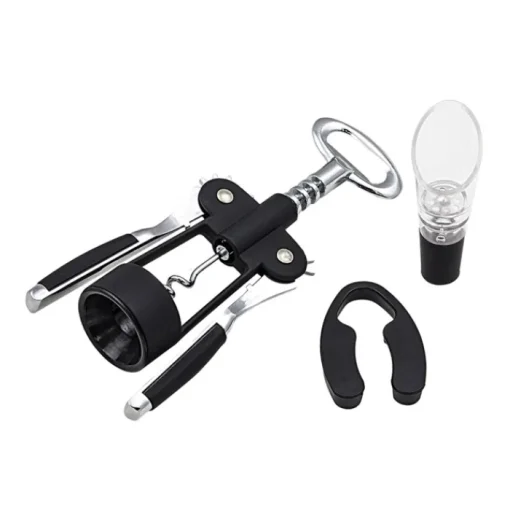 Gift Campaign Set di vino in acciaio inossidabile con 3 accessori e quattro funzioni> Gadget Per Vino