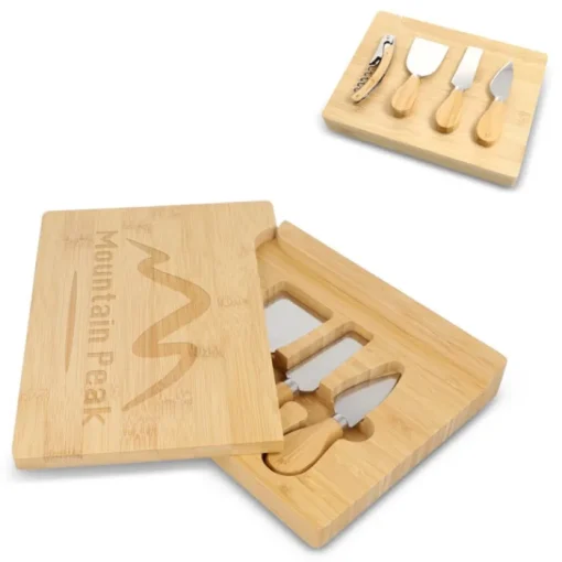 Gift Campaign Set in bambù personalizzabile con utensili per formaggi e vino> Gadget Per Vino|Cavatappi Personalizzati