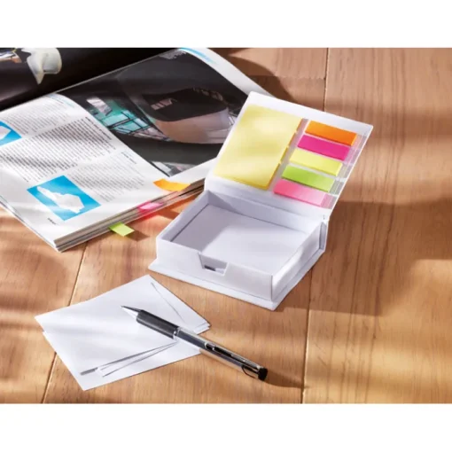 Gift Campaign Set memo con logo in cartone con foglietti e memo stickers Memoset> Post-It E Memo