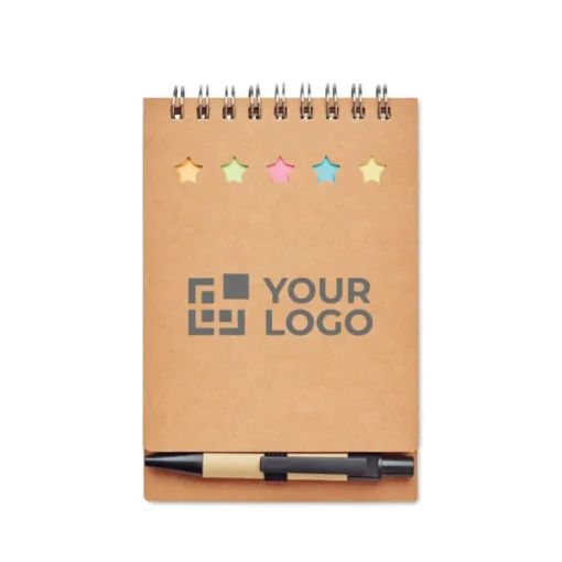 Gift Campaign Set memo con logo spiralato segnapagina e penna Sticky Bloc> Post-It E Memo|Block Notes