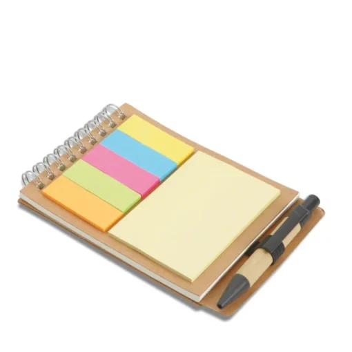 Gift Campaign Set memo con logo spiralato segnapagina e penna Sticky Bloc> Post-It E Memo|Block Notes