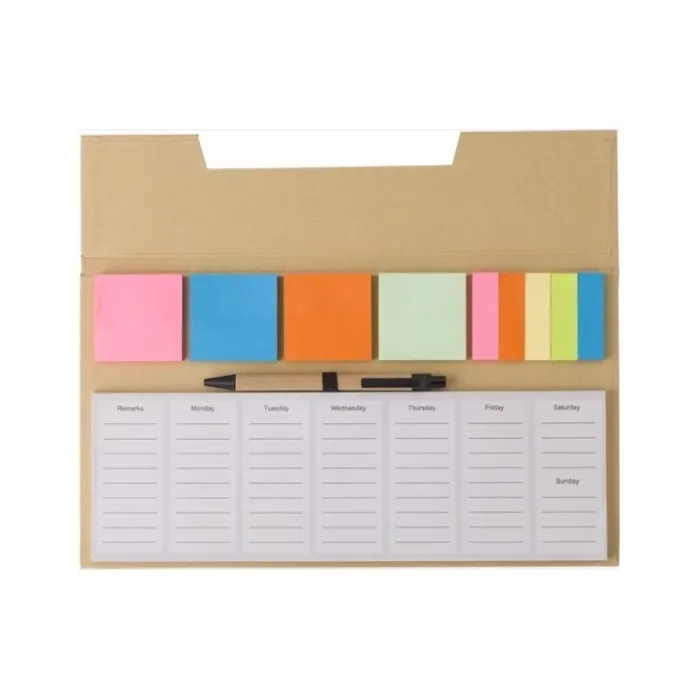 Gift Campaign Set note adesive con agenda settimanale e penna in cartone Memo> Gadget Per L'Ufficio|Post-It E Memo