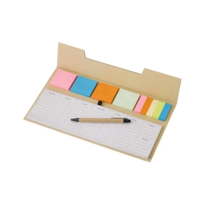Gift Campaign Set note adesive con agenda settimanale e penna in cartone Memo> Gadget Per L'Ufficio|Post-It E Memo