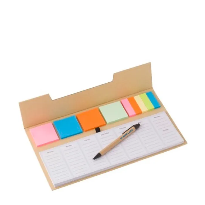 Gift Campaign Set note adesive con agenda settimanale e penna in cartone Memo> Gadget Per L'Ufficio|Post-It E Memo