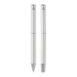 Gift Campaign Set penna e roller in alluminio riciclato anodizzato a inchiostro nero> Penne Ecologiche