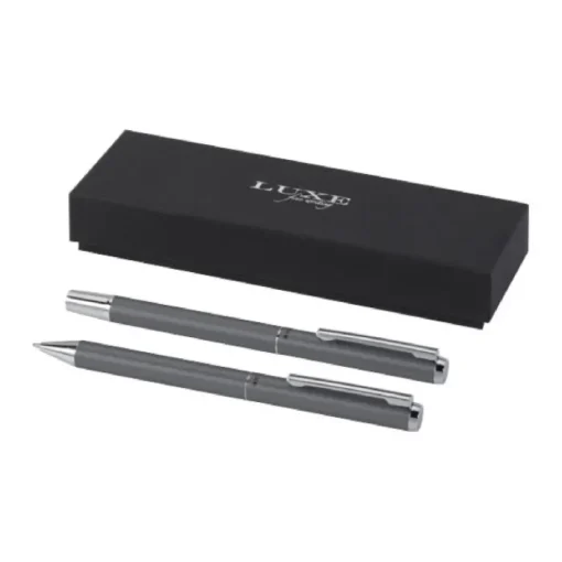 Gift Campaign Set penna e roller in alluminio riciclato anodizzato a inchiostro nero> Penne Ecologiche