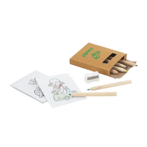 Gift Campaign Set per colorare con 15 fogli 6 matite colorate e temperino Playtime> Matite Colorate