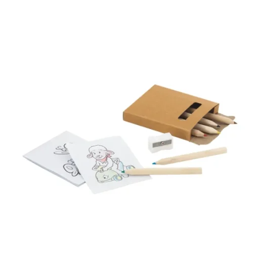 Gift Campaign Set per colorare con 15 fogli 6 matite colorate e temperino Playtime> Matite Colorate