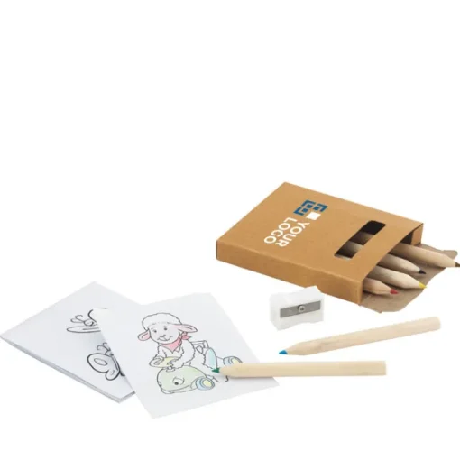 Gift Campaign Set per colorare con 15 fogli 6 matite colorate e temperino Playtime> Matite Colorate