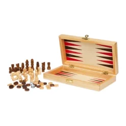 Gift Campaign Set per scacchi dama e backgammon in legno di pino pregiato> Giochi E Passatempo
