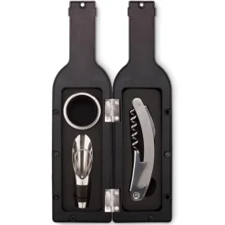Gift Campaign Set promozionale da vino a forma di bottiglia e 3 accessori Malbec> Gadget Per Vino
