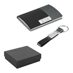 Gift Campaign Set regalo aziendale portabiglietti e portachiavi similpelle Elegance></noscript> Porta Biglietti Da Visita