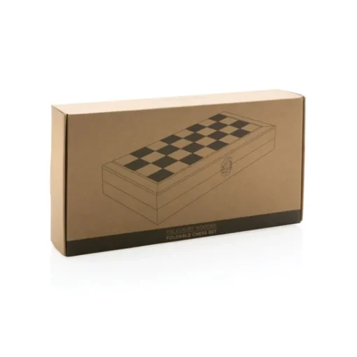 Gift Campaign Set scacchi pubblicitario 32 pedine in legno con scacchiera pieghevole> Giochi E Passatempo