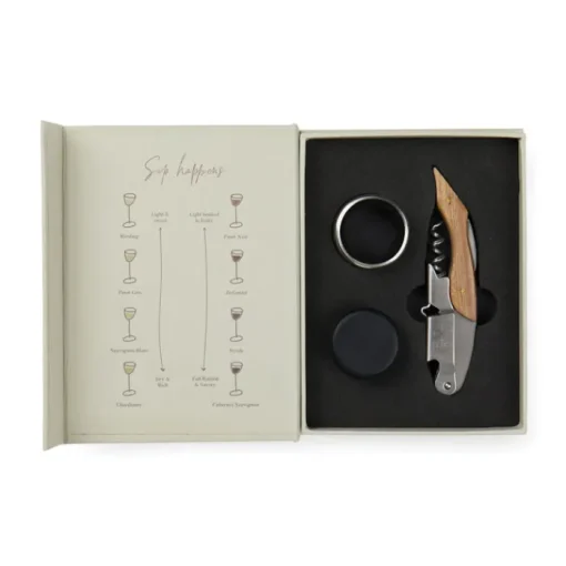 Gift Campaign Set vino con confezione regalo a forma di libro classico in carta FSC> Gadget Per Vino
