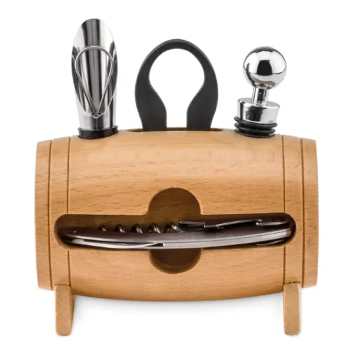 Gift Campaign Set vino personalizzati a forma di botte con accessori Barrel> Gadget Per Vino