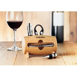 Gift Campaign Set vino personalizzati a forma di botte con accessori Barrel></noscript> Gadget Per Vino