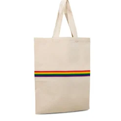 Gift Campaign Shopper con fascia multicolore e manici lunghi in cotone 180 g/m2> Shopper In Cotone Personalizzate