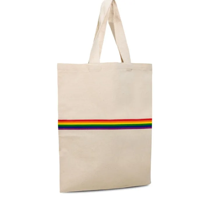 Gift Campaign Shopper con fascia multicolore e manici lunghi in cotone 180 g/m2> Shopper In Cotone Personalizzate