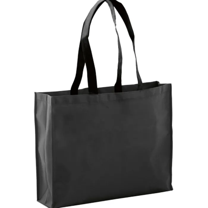 Gift Campaign Shopper con logo dai manici lunghi e neri 100 g/m2 Black Handle> Shopper Tnt