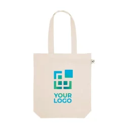 Gift Campaign Shopper con logo in cotone e poliestere riciclato manici lunghi 220g/m2></noscript> Shopper In Cotone Personalizzate