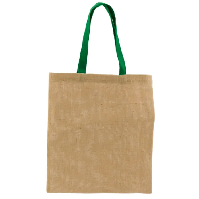 Gift Campaign Shopper con logo in iuta e cotone con manici colorati Jute Grocery> Borse In Juta|Tote Bag Personalizzate