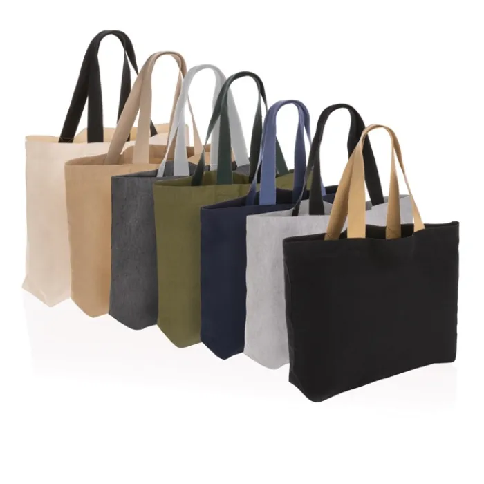 Gift Campaign Shopper con logo in tela riciclata capiente 240 g/m2 EcoTrace Raw> Gadget Ecologici|Borse Per La Spesa