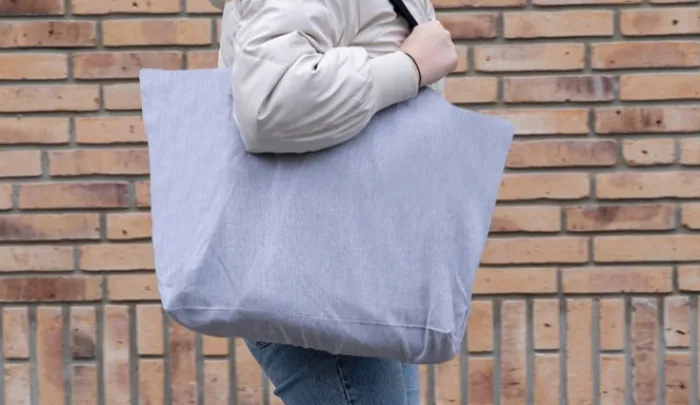 Gift Campaign Shopper con logo in tela riciclata capiente 240 g/m2 EcoTrace Raw> Gadget Ecologici|Borse Per La Spesa