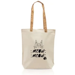 Gift Campaign Shopper cotone con manici lunghi in sughero e rivetti dorati 180g/m2> Shopper In Cotone Personalizzate