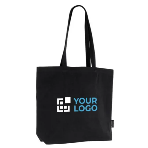 Gift Campaign Shopper dai manici lunghi e soffietto in cotone riciclato GRS 180g/m²> Shopper In Cotone Personalizzate
