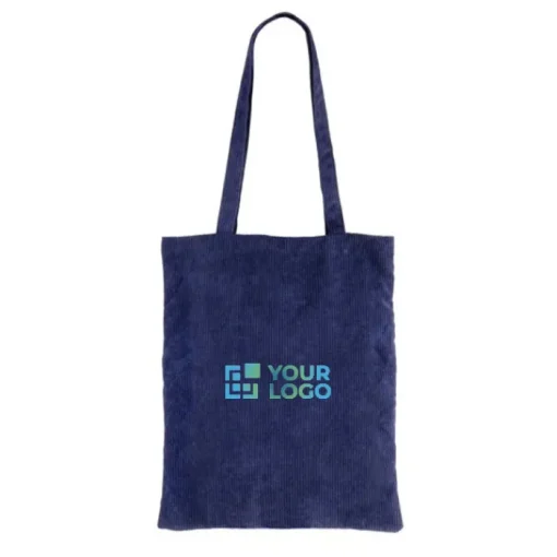 Gift Campaign Shopper dai manici lunghi in velluto a coste di poliestere 240 gr/m²> Borse Di Tela Personalizzate