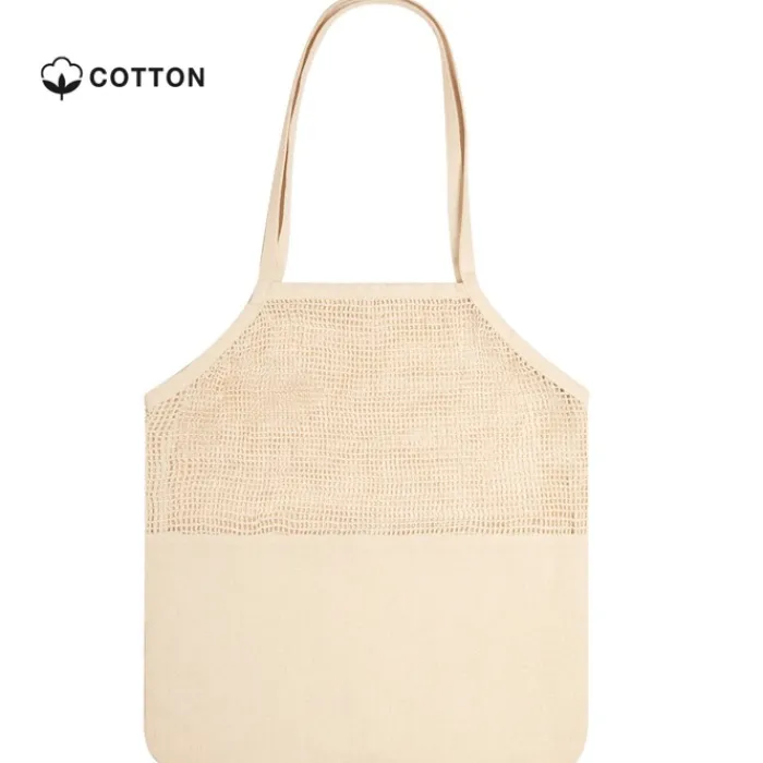 Gift Campaign Shopper di cotone con logo parte superiore a rete 220 g/m2 Fruits> Borse Per La Spesa|Shopper In Cotone Personalizzate