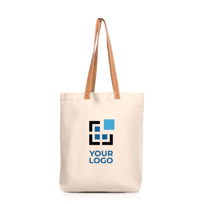 Gift Campaign Shopper di cotone con manici in similpelle resistenti 180 g/m2> Shopper In Cotone Personalizzate