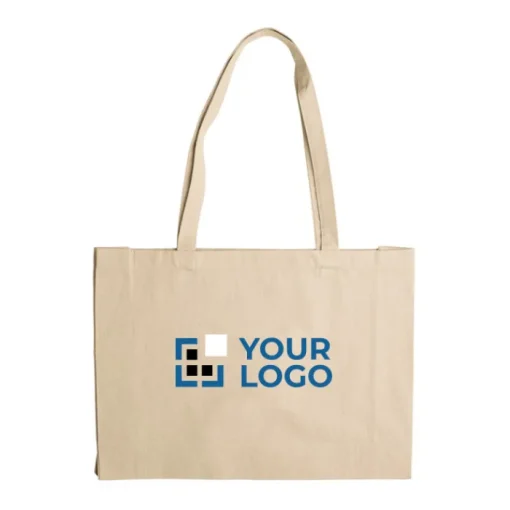 Gift Campaign Shopper di cotone con soffietto e certificazione OEKO-TEX da 280 g/m2> Shopper In Cotone Personalizzate