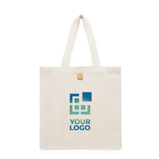 Gift Campaign Shopper di cotone personalizzate con chiusura a bottone 310 g/m2 Button> Shopper In Cotone Personalizzate